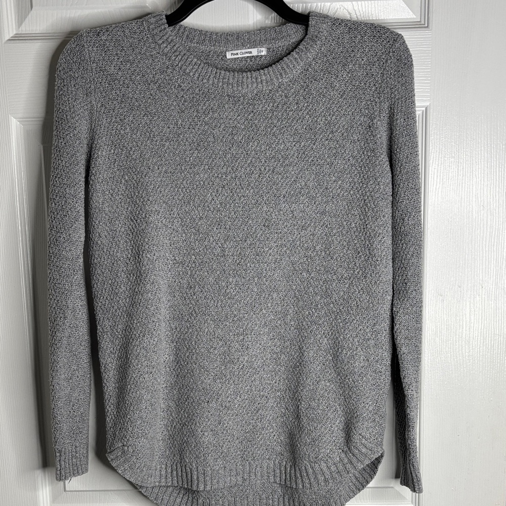 Pink Clover women's Crewneck Sweater in Heather Gray - Picture 2 of 4